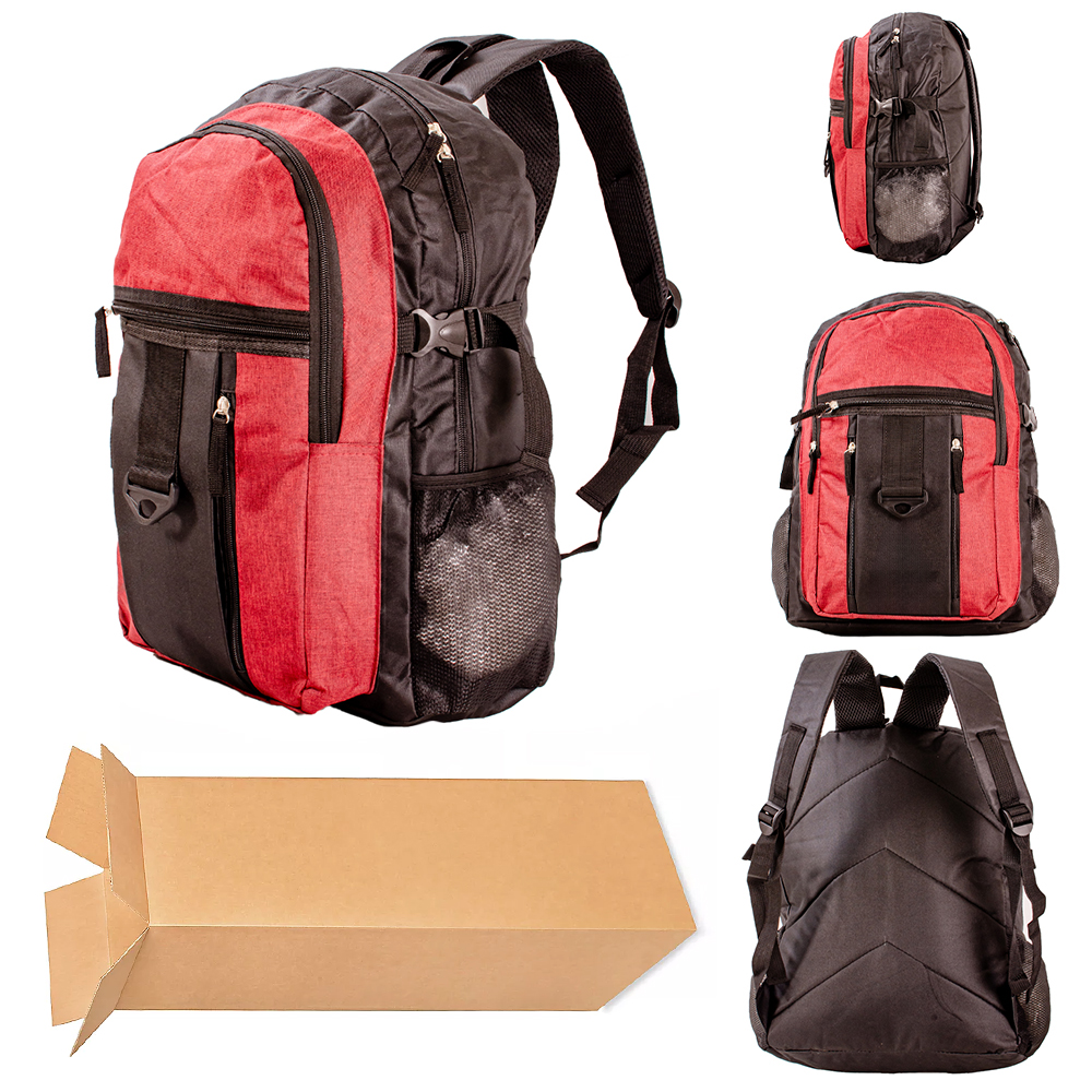 BP 102 BURGUNDY BLACK SOLID COLOR BOX OF 25 BACKPACK BP 102
